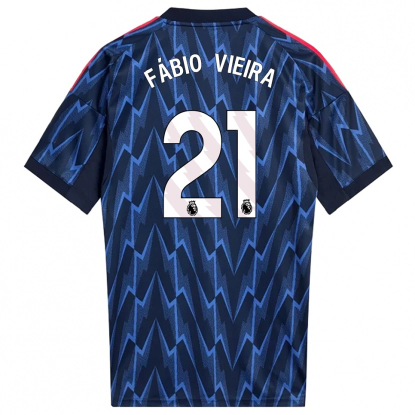 Danxen Herren Fábio Vieira #21 Marine Rot Auswärtstrikot Trikot 2025/26 T-Shirt Österreich
