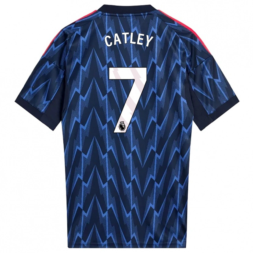 Danxen Herren Steph Catley #7 Marine Rot Auswärtstrikot Trikot 2025/26 T-Shirt Österreich