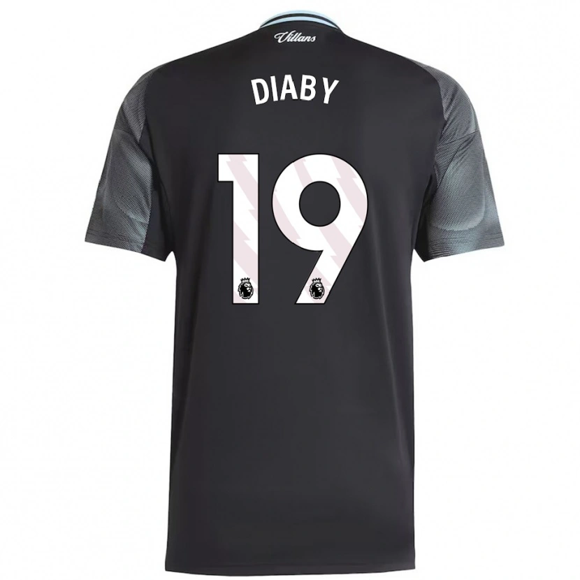 Danxen Herren Moussa Diaby #19 Schwarz Himmelblau Auswärtstrikot Trikot 2025/26 T-Shirt Österreich