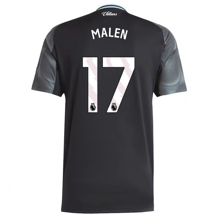 Danxen Herren Donyell Malen #17 Schwarz Himmelblau Auswärtstrikot Trikot 2025/26 T-Shirt Österreich