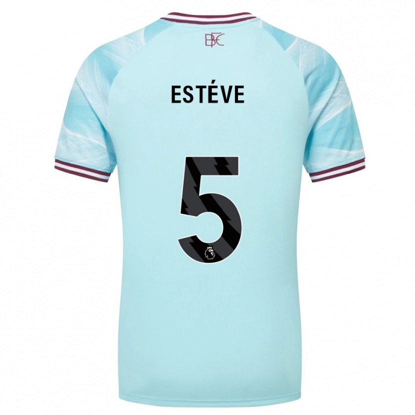 Danxen Herren Maxime Estève #5 Himmelblau Burgunderrot Auswärtstrikot Trikot 2025/26 T-Shirt Österreich