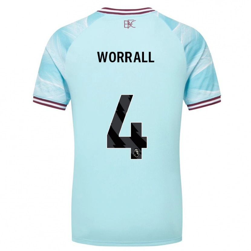 Danxen Herren Joe Worrall #4 Himmelblau Burgunderrot Auswärtstrikot Trikot 2025/26 T-Shirt Österreich