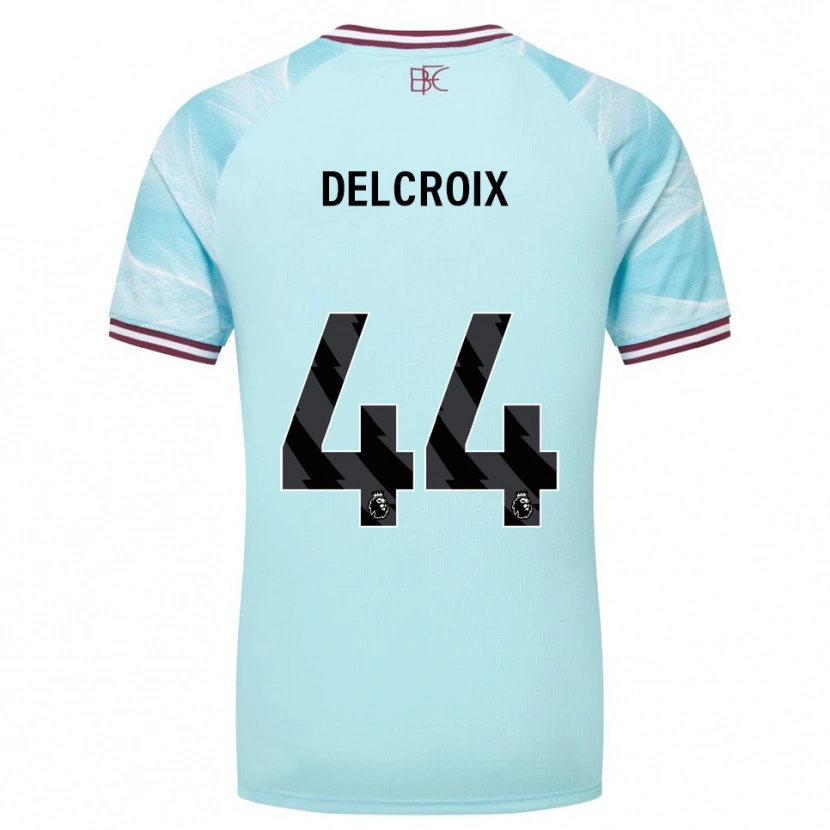 Danxen Herren Hannes Delcroix #44 Himmelblau Burgunderrot Auswärtstrikot Trikot 2025/26 T-Shirt Österreich
