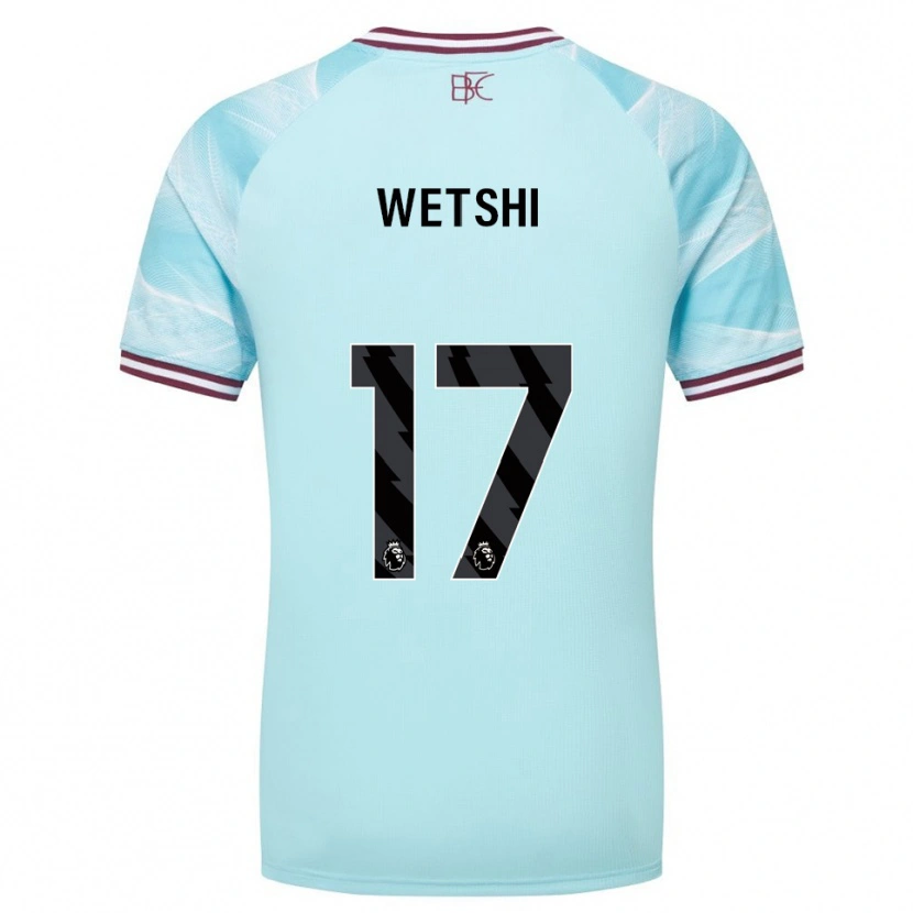 Danxen Herren Benji Wetshi #17 Himmelblau Burgunderrot Auswärtstrikot Trikot 2025/26 T-Shirt Österreich