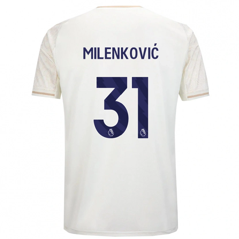Danxen Herren Nikola Milenković #31 Creme Weiß Schwarz Auswärtstrikot Trikot 2025/26 T-Shirt Österreich