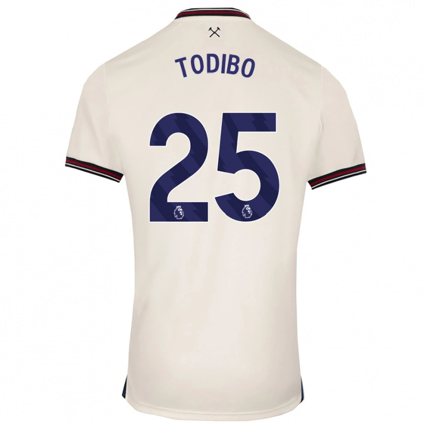 Danxen Herren Jean-Clair Todibo #25 Creme Weiß Auswärtstrikot Trikot 2025/26 T-Shirt Österreich