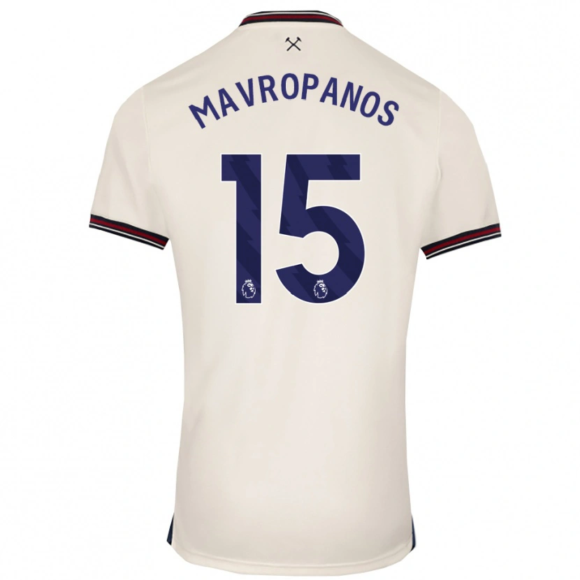 Danxen Herren Konstantinos Mavropanos #15 Creme Weiß Auswärtstrikot Trikot 2025/26 T-Shirt Österreich