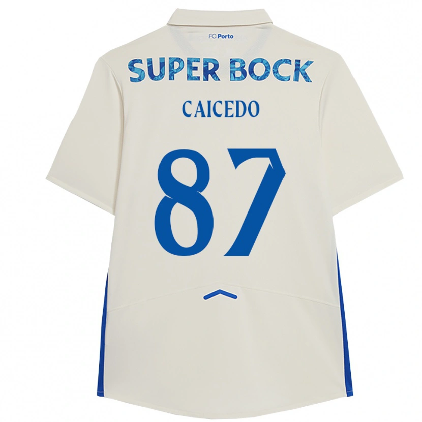 Danxen Herren Brayan Caicedo #87 Weiß Blau Ausweichtrikot Trikot 2025/26 T-Shirt Österreich