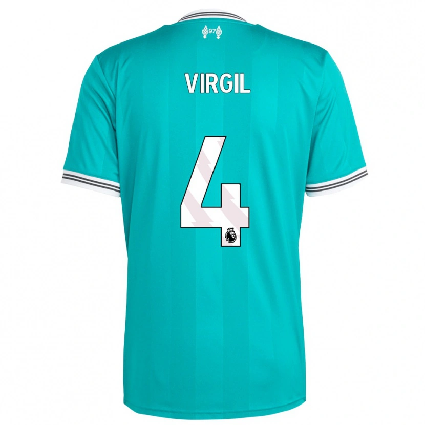 Danxen Herren Virgil Van Dijk #4 Grün Weiß Ausweichtrikot Trikot 2025/26 T-Shirt Österreich