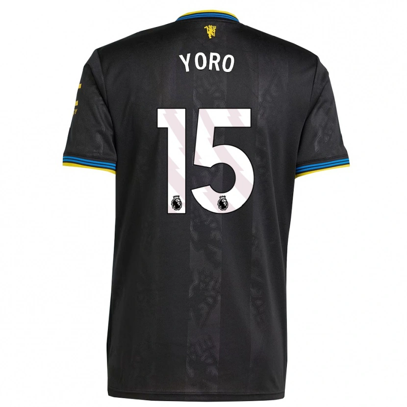 Danxen Herren Leny Yoro #15 Schwarz Gelb Blau Ausweichtrikot Trikot 2025/26 T-Shirt Österreich