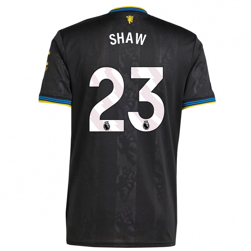 Danxen Herren Luke Shaw #23 Schwarz Gelb Blau Ausweichtrikot Trikot 2025/26 T-Shirt Österreich