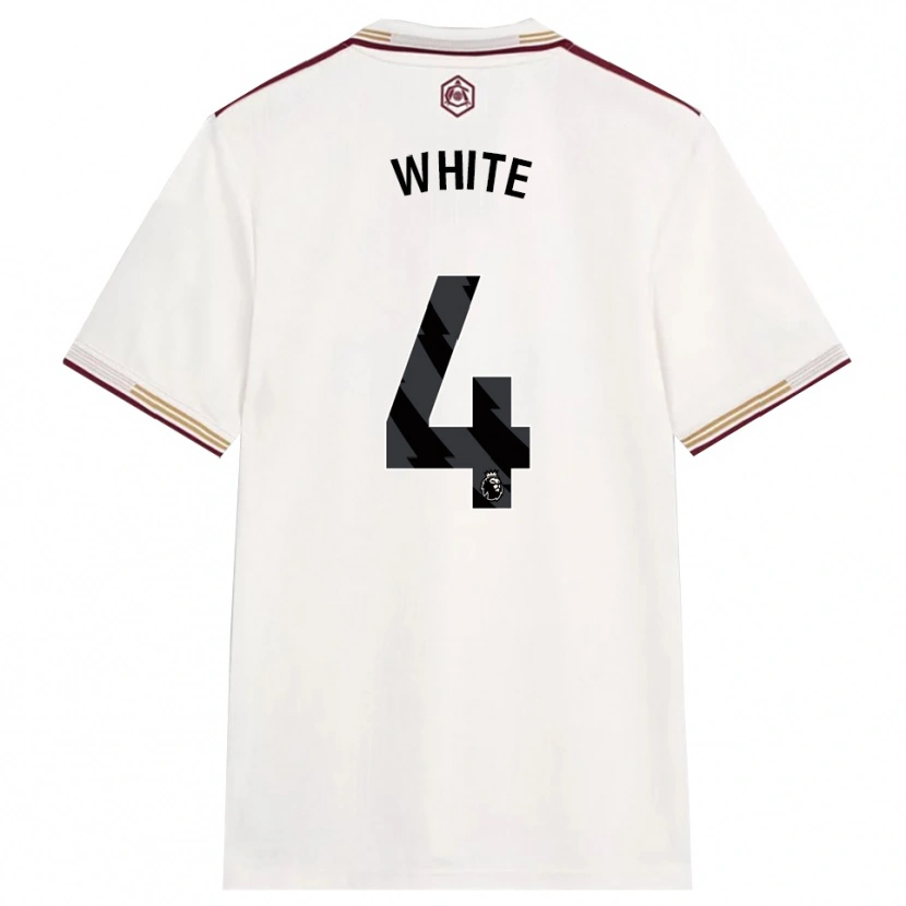 Danxen Herren Ben White #4 Creme Weiß Burgunderrot Ausweichtrikot Trikot 2025/26 T-Shirt Österreich