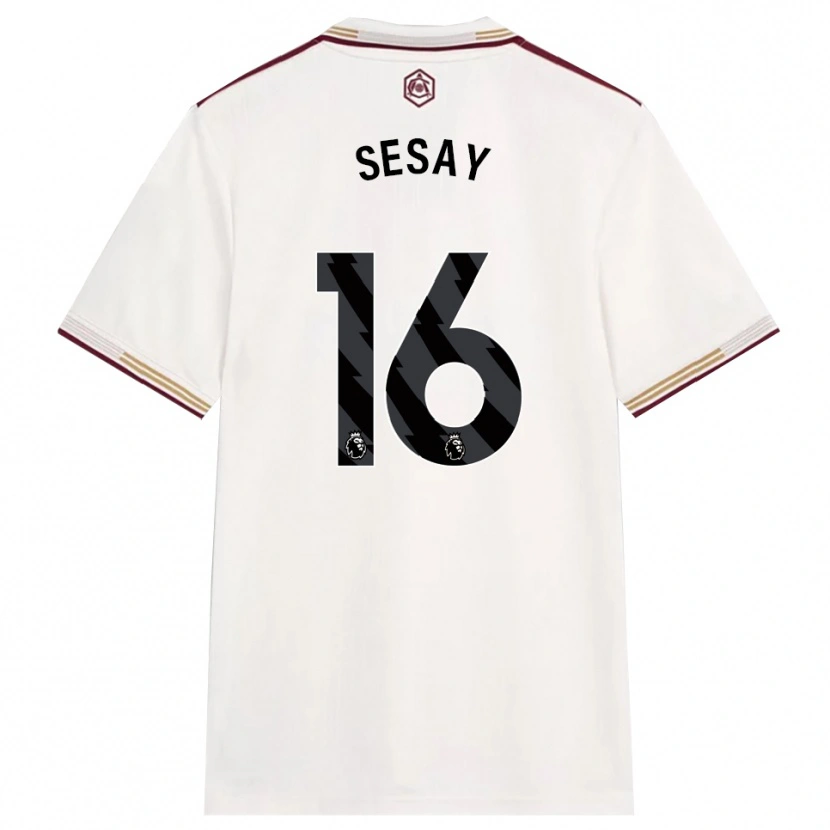 Danxen Herren Joshua Sesay #16 Creme Weiß Burgunderrot Ausweichtrikot Trikot 2025/26 T-Shirt Österreich