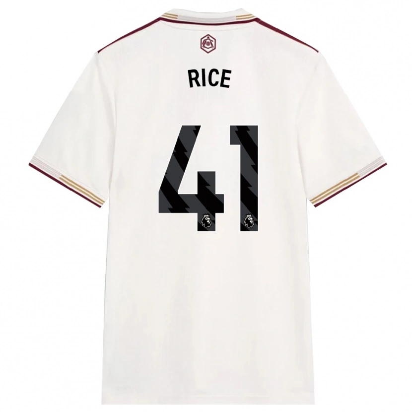 Danxen Herren Declan Rice #41 Creme Weiß Burgunderrot Ausweichtrikot Trikot 2025/26 T-Shirt Österreich