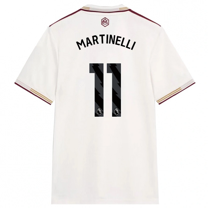 Danxen Herren Gabriel Martinelli #11 Creme Weiß Burgunderrot Ausweichtrikot Trikot 2025/26 T-Shirt Österreich