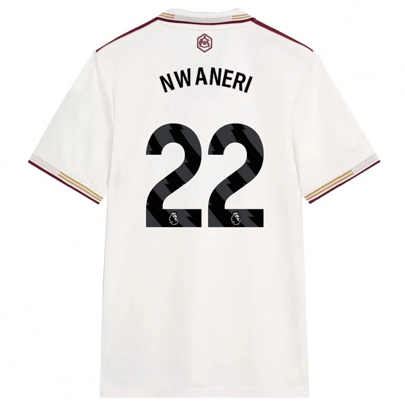 Danxen Herren Ethan Nwaneri #22 Creme Weiß Burgunderrot Ausweichtrikot Trikot 2025/26 T-Shirt Österreich