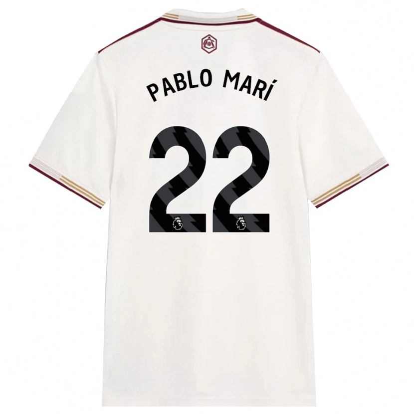 Danxen Herren Pablo Mari #22 Creme Weiß Burgunderrot Ausweichtrikot Trikot 2025/26 T-Shirt Österreich
