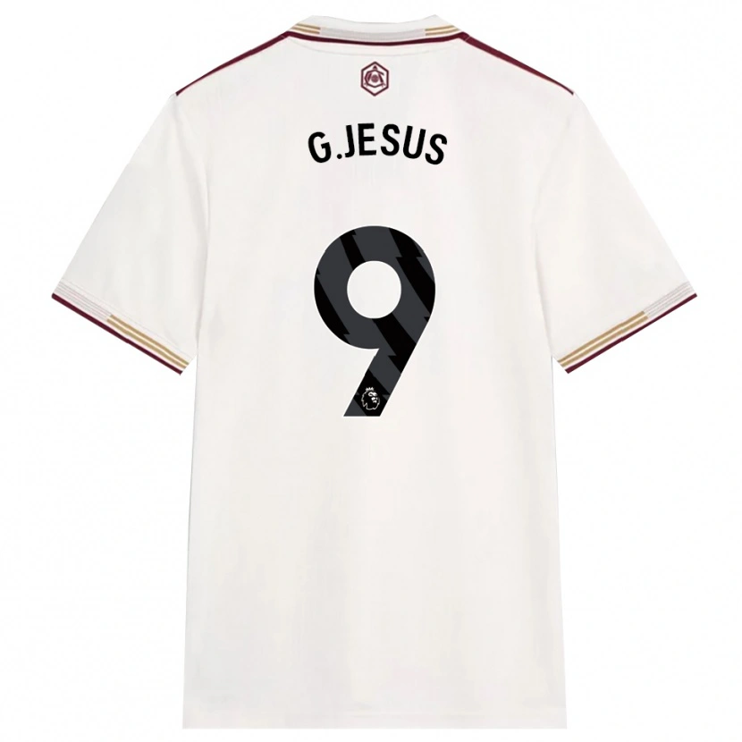 Danxen Herren Gabriel Jesus #9 Creme Weiß Burgunderrot Ausweichtrikot Trikot 2025/26 T-Shirt Österreich