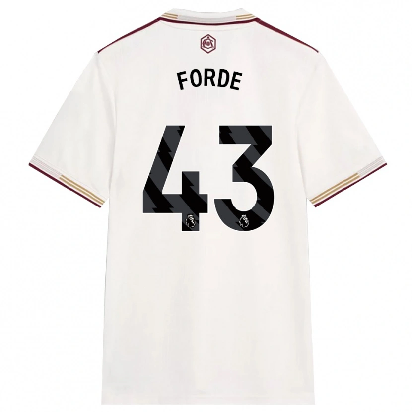 Danxen Herren Romari Forde #43 Creme Weiß Burgunderrot Ausweichtrikot Trikot 2025/26 T-Shirt Österreich