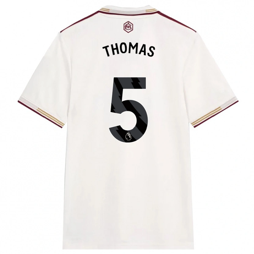 Danxen Herren Thomas Partey #5 Creme Weiß Burgunderrot Ausweichtrikot Trikot 2025/26 T-Shirt Österreich