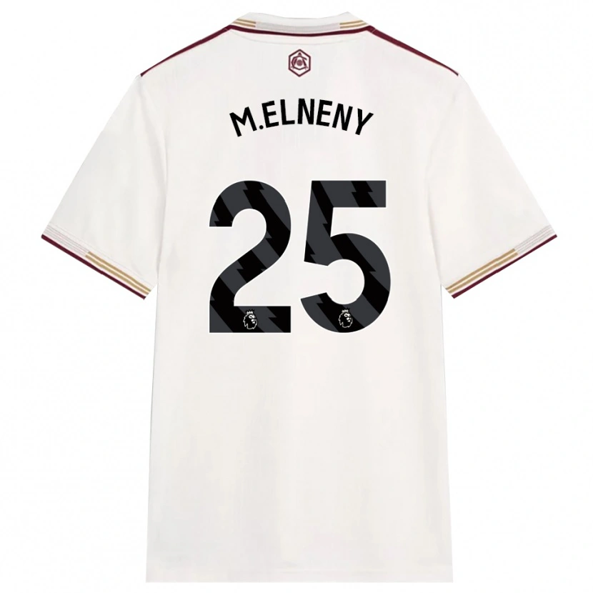 Danxen Herren Mohamed Elneny #25 Creme Weiß Burgunderrot Ausweichtrikot Trikot 2025/26 T-Shirt Österreich