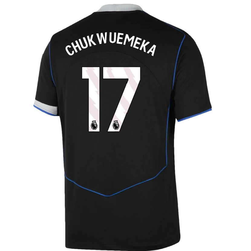 Danxen Herren Carney Chukwuemeka #17 Schwarz Blau Silber Ausweichtrikot Trikot 2025/26 T-Shirt Österreich