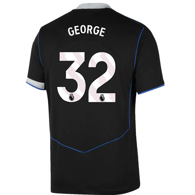Danxen Herren Tyrique George #32 Schwarz Blau Silber Ausweichtrikot Trikot 2025/26 T-Shirt Österreich