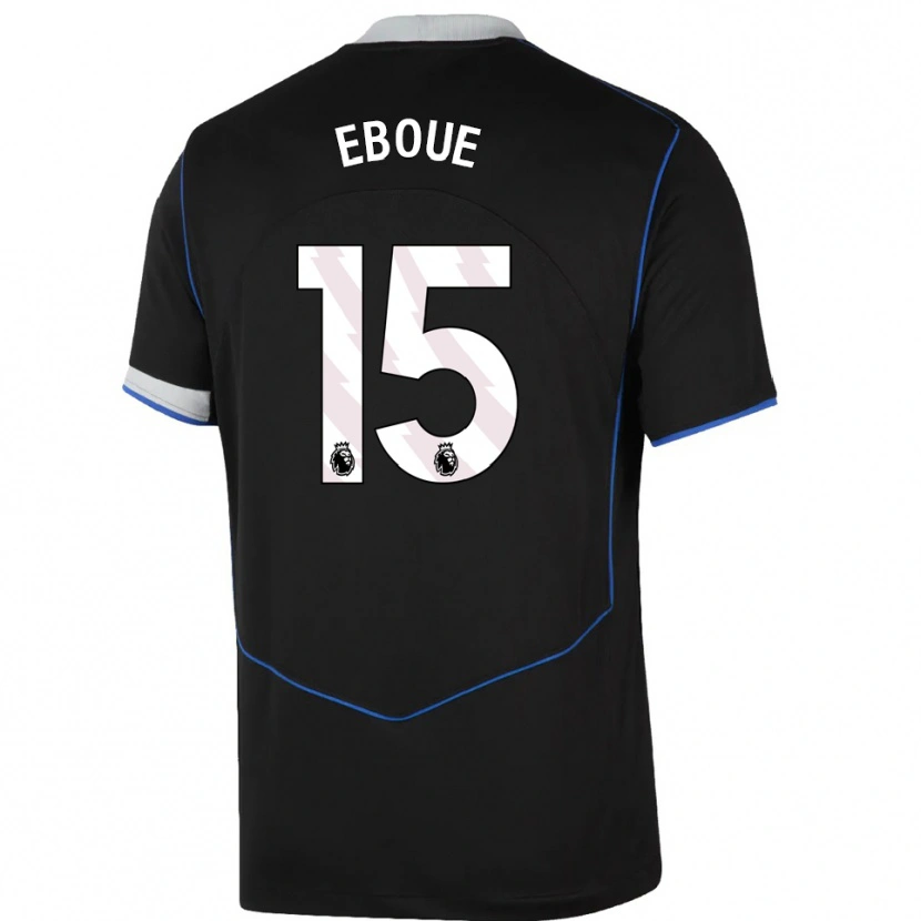 Danxen Herren Mathis Eboué #15 Schwarz Blau Silber Ausweichtrikot Trikot 2025/26 T-Shirt Österreich