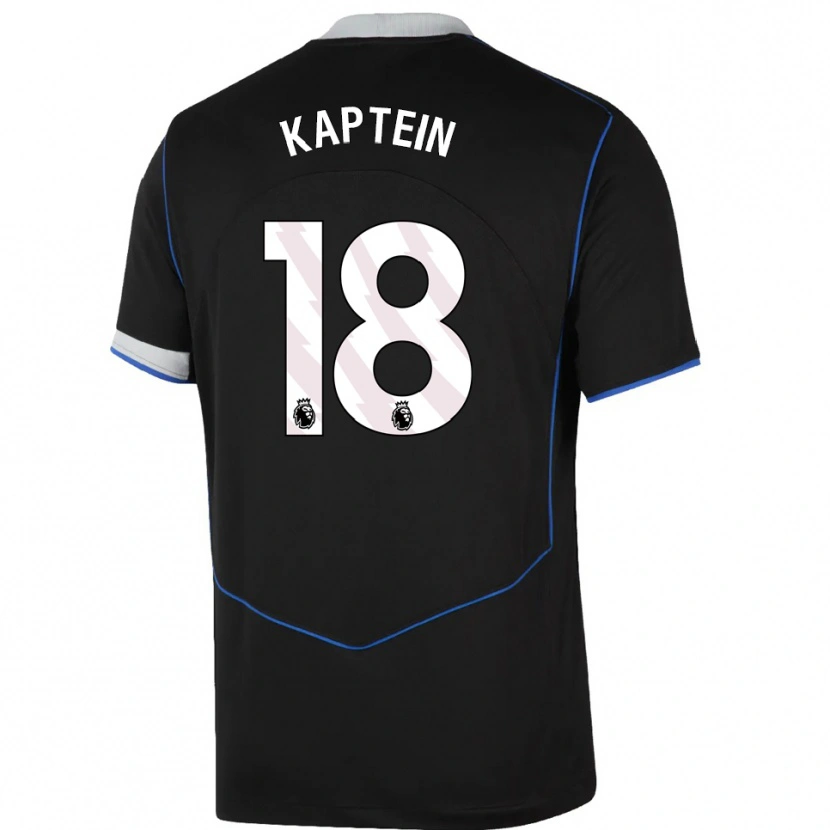 Danxen Herren Wieke Kaptein #18 Schwarz Blau Silber Ausweichtrikot Trikot 2025/26 T-Shirt Österreich
