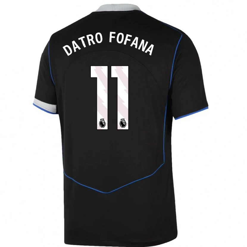 Danxen Herren David Datro Fofana #11 Schwarz Blau Silber Ausweichtrikot Trikot 2025/26 T-Shirt Österreich