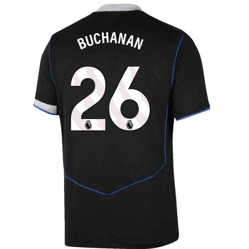Danxen Herren Kadeisha Buchanan #26 Schwarz Blau Silber Ausweichtrikot Trikot 2025/26 T-Shirt Österreich