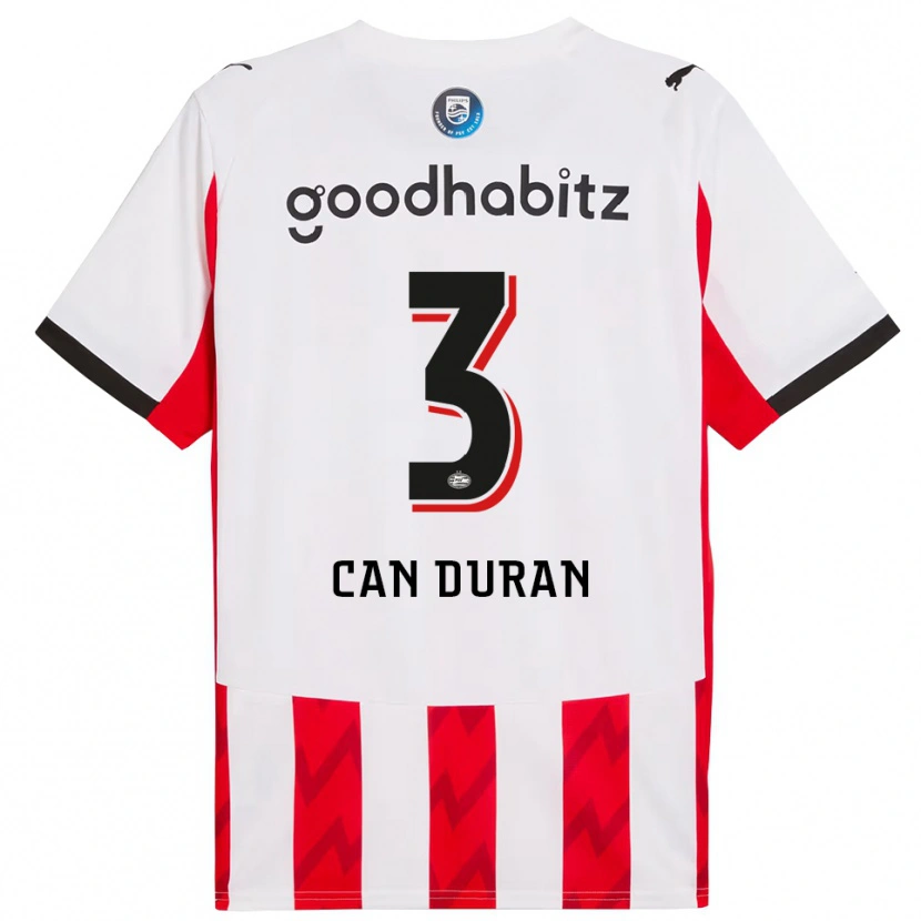 Danxen Damen Emre Can Duran #3 Rot Weiß Heimtrikot Trikot 2025/26 T-Shirt Österreich