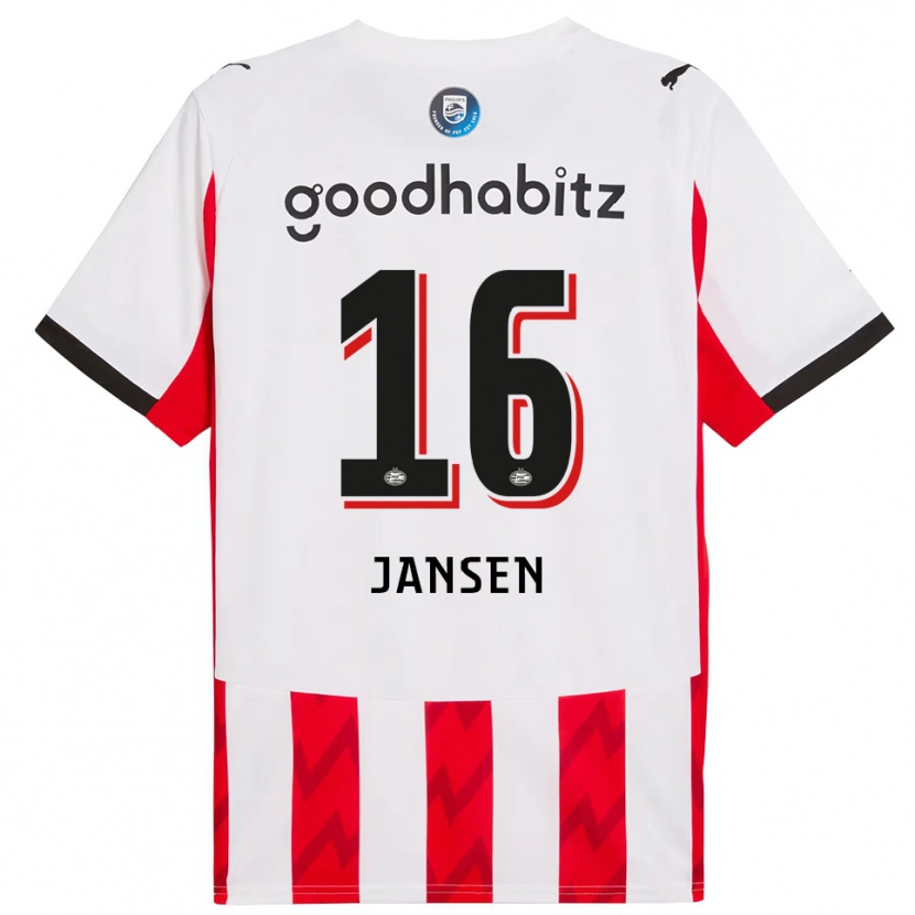 Danxen Damen Sem Jansen #16 Rot Weiß Heimtrikot Trikot 2025/26 T-Shirt Österreich