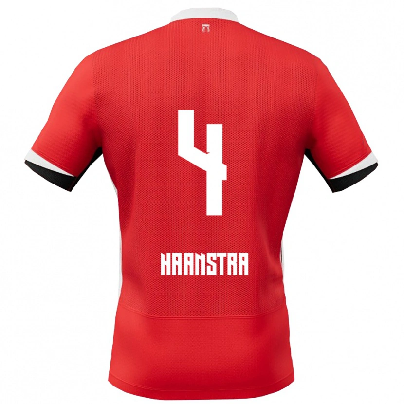 Danxen Damen Jeen Haanstra #4 Rot Weiß Heimtrikot Trikot 2025/26 T-Shirt Österreich
