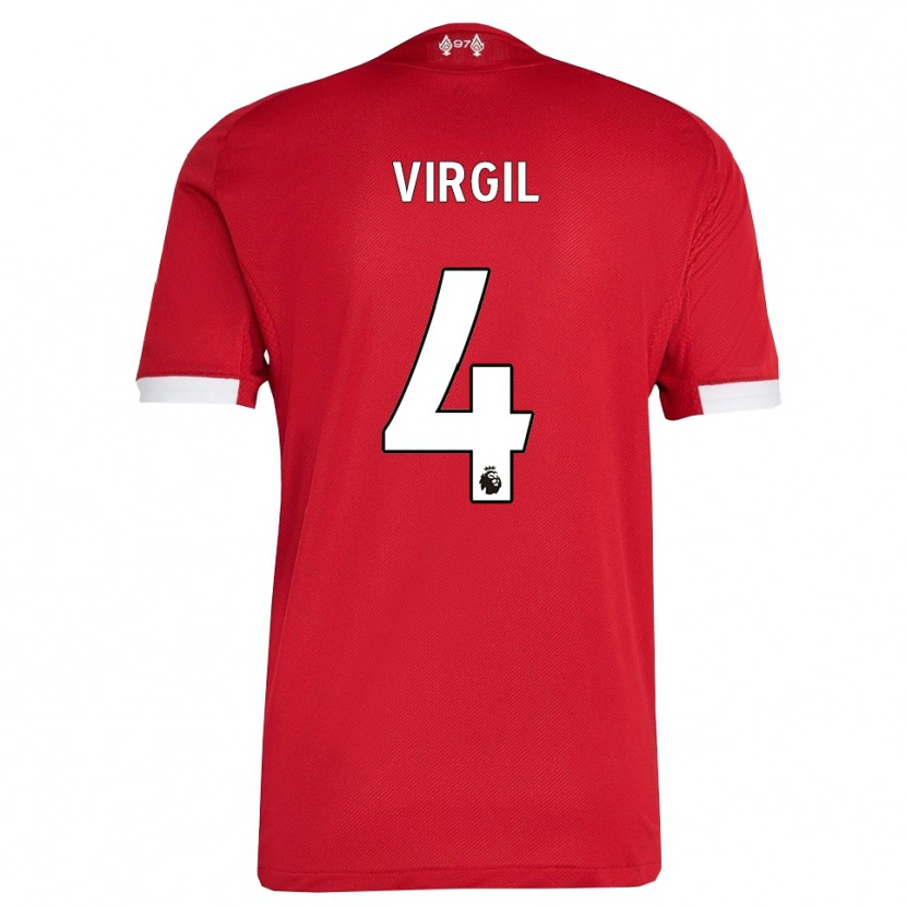 Danxen Damen Virgil Van Dijk #4 Rot Weiß Heimtrikot Trikot 2025/26 T-Shirt Österreich