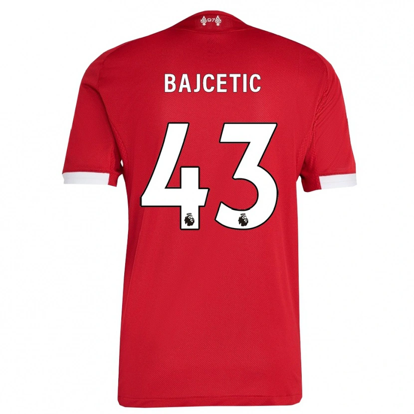 Danxen Damen Stefan Bajcetic #43 Rot Weiß Heimtrikot Trikot 2025/26 T-Shirt Österreich