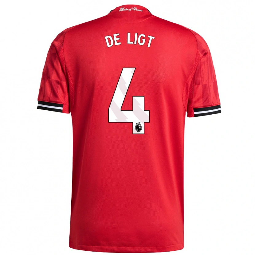 Danxen Damen Matthijs De Ligt #4 Rot Schwarz Weiß Heimtrikot Trikot 2025/26 T-Shirt Österreich