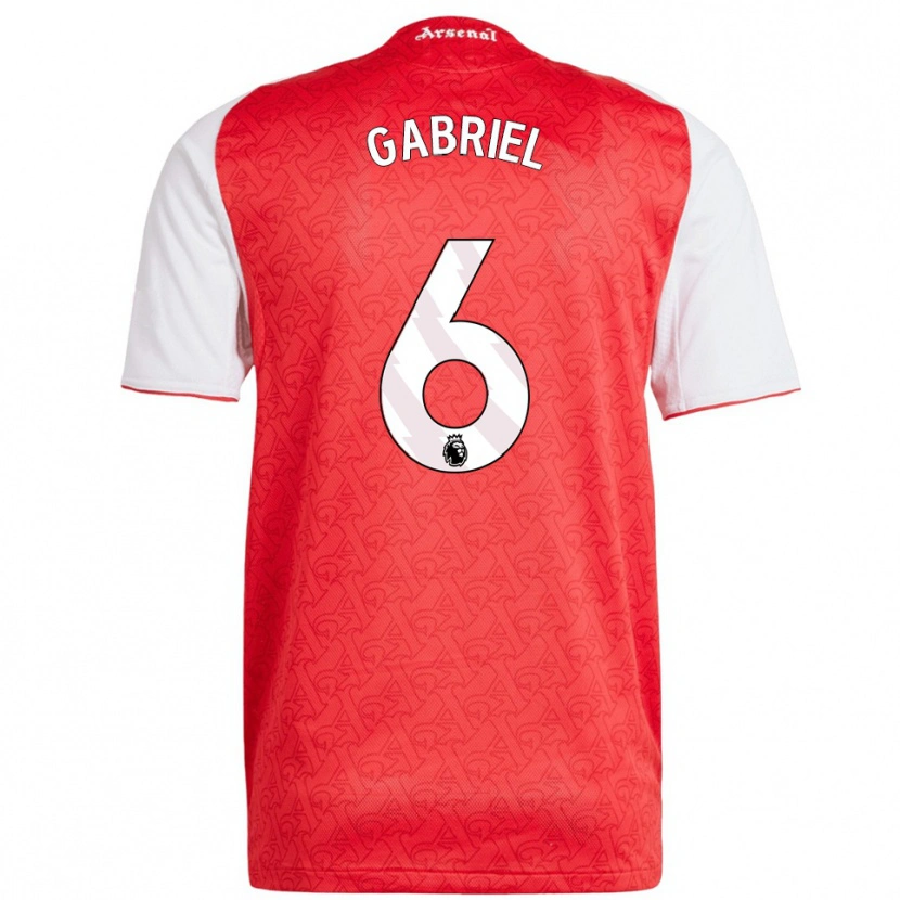Danxen Damen Gabriel Magalhães #6 Rot Weiß Heimtrikot Trikot 2025/26 T-Shirt Österreich
