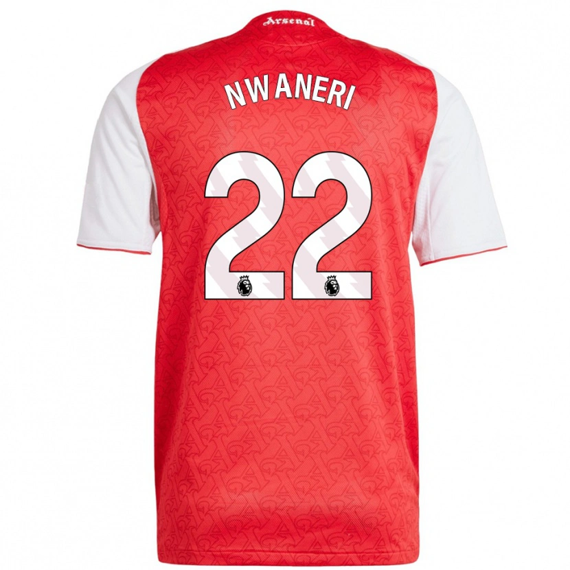 Danxen Damen Ethan Nwaneri #22 Rot Weiß Heimtrikot Trikot 2025/26 T-Shirt Österreich