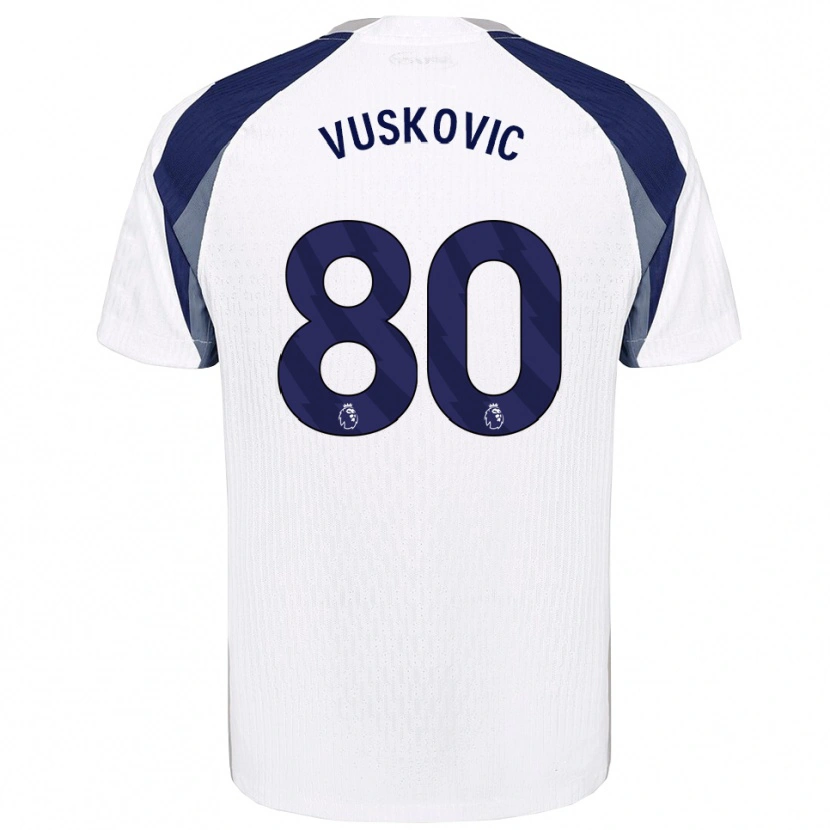 Danxen Damen Luka Vuskovic #80 Weiß Marineblau Heimtrikot Trikot 2025/26 T-Shirt Österreich