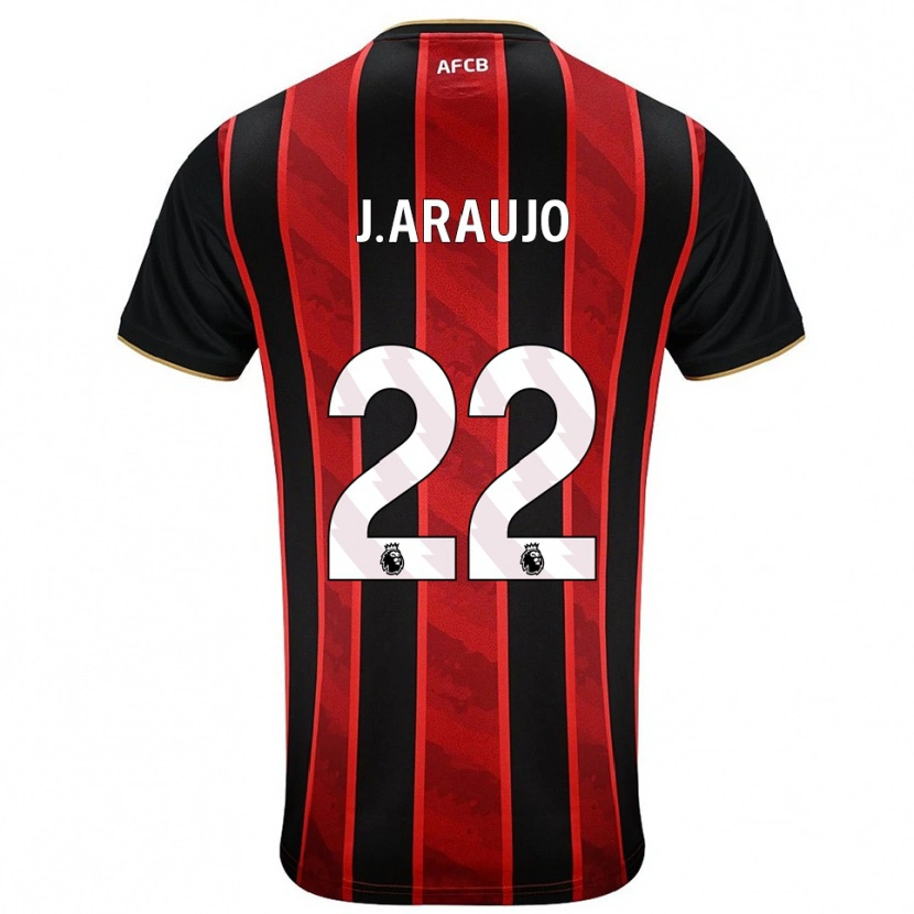 Danxen Damen Julián Araujo #22 Rot Schwarz Heimtrikot Trikot 2025/26 T-Shirt Österreich