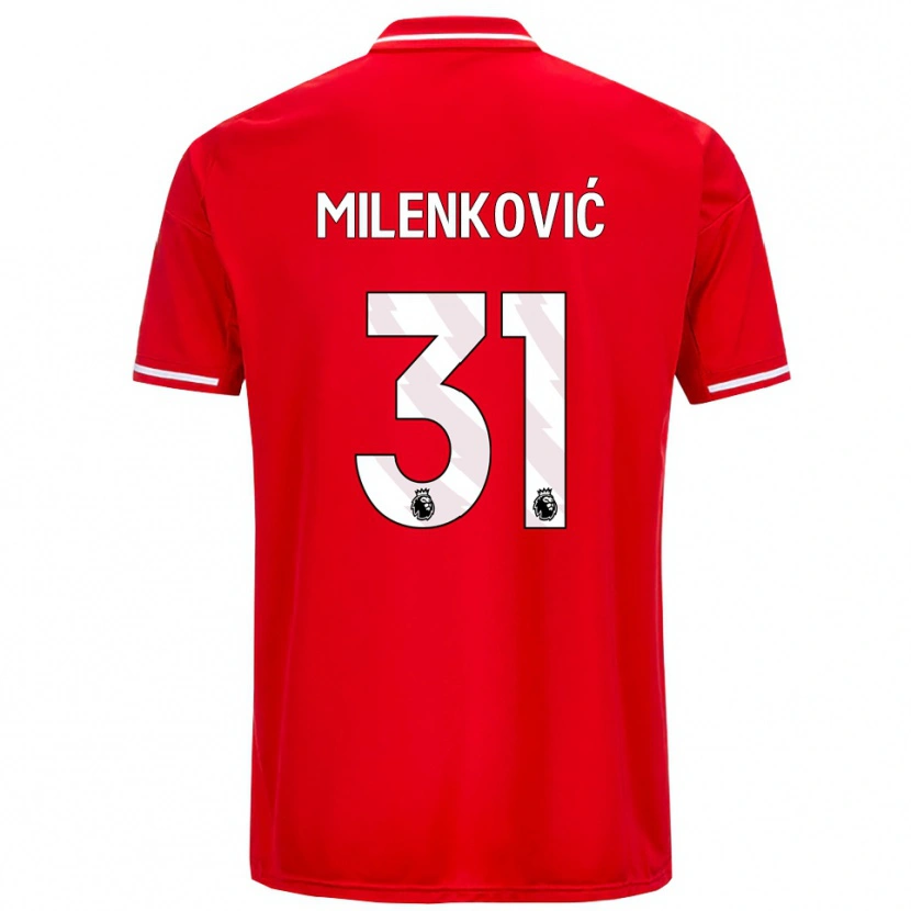 Danxen Damen Nikola Milenković #31 Rot Weiß Heimtrikot Trikot 2025/26 T-Shirt Österreich