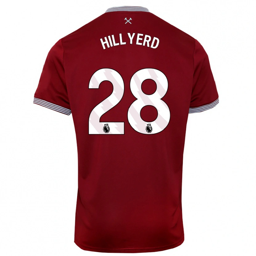 Danxen Damen Sophie Hillyerd #28 Burgunderrot Weiß Heimtrikot Trikot 2025/26 T-Shirt Österreich