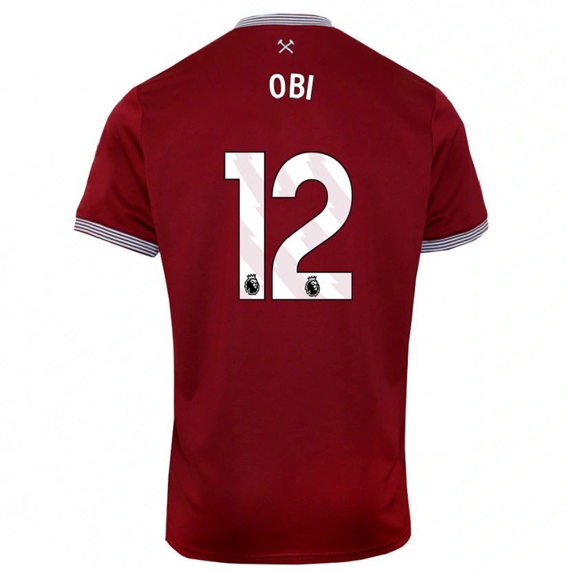 Danxen Damen Chuk Obi #12 Burgunderrot Weiß Heimtrikot Trikot 2025/26 T-Shirt Österreich