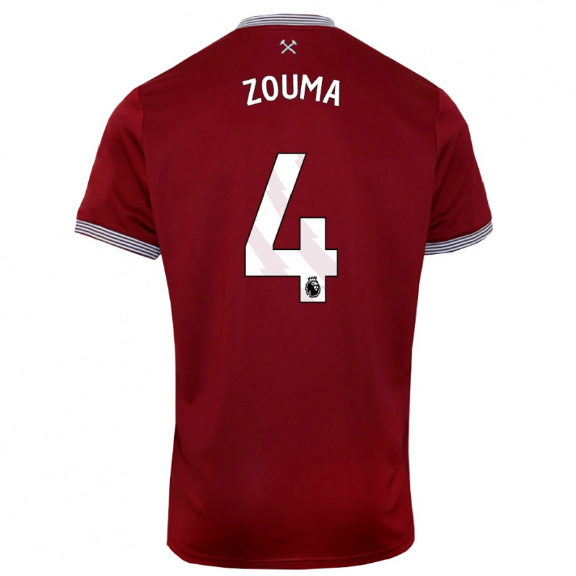 Danxen Damen Kurt Zouma #4 Burgunderrot Weiß Heimtrikot Trikot 2025/26 T-Shirt Österreich