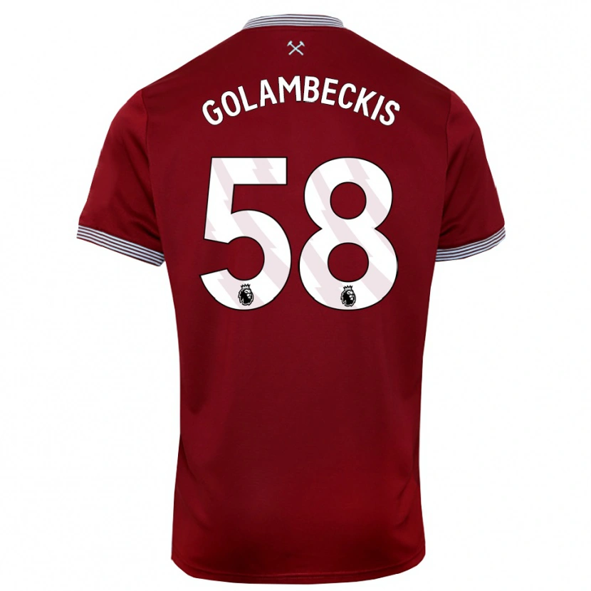 Danxen Damen Airidas Golambeckis #58 Burgunderrot Weiß Heimtrikot Trikot 2025/26 T-Shirt Österreich
