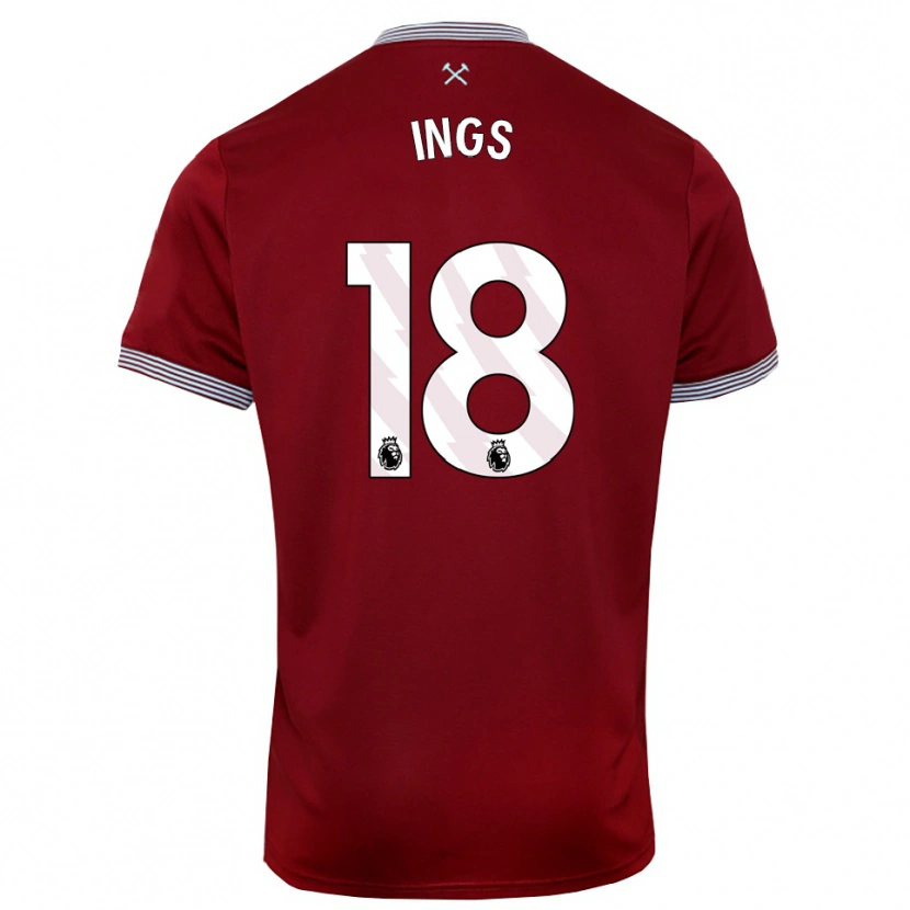 Danxen Damen Danny Ings #18 Burgunderrot Weiß Heimtrikot Trikot 2025/26 T-Shirt Österreich