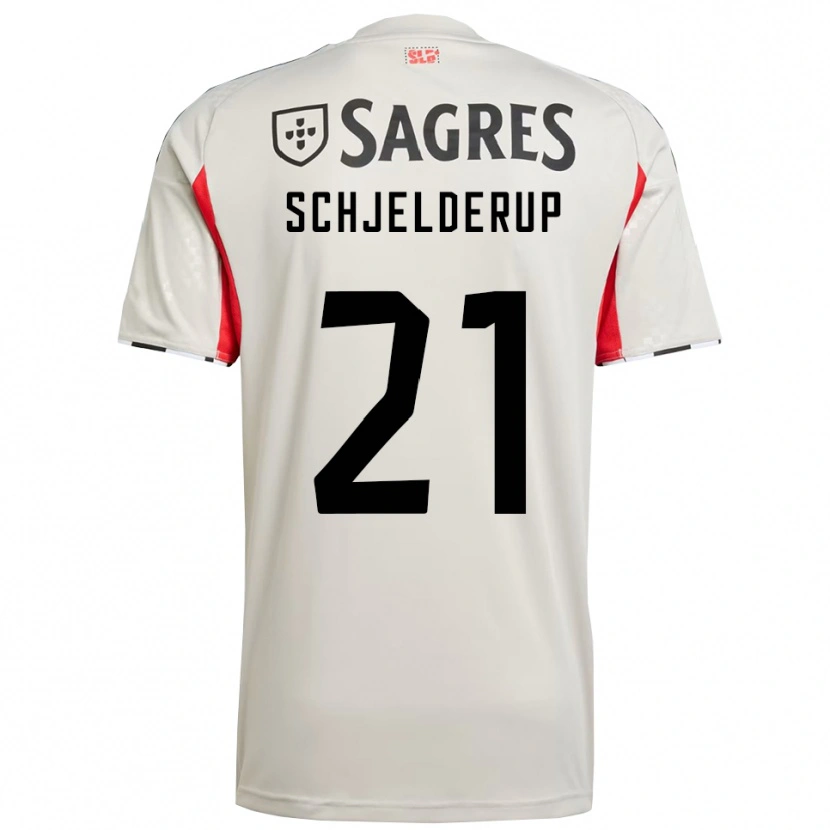 Danxen Damen Andreas Schjelderup #21 Creme Weiß Rot Auswärtstrikot Trikot 2025/26 T-Shirt Österreich
