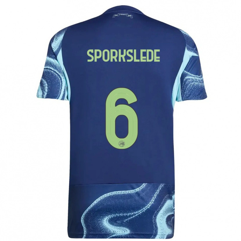 Danxen Damen Fabian Sporkslede #6 Marine Himmelblau Auswärtstrikot Trikot 2025/26 T-Shirt Österreich