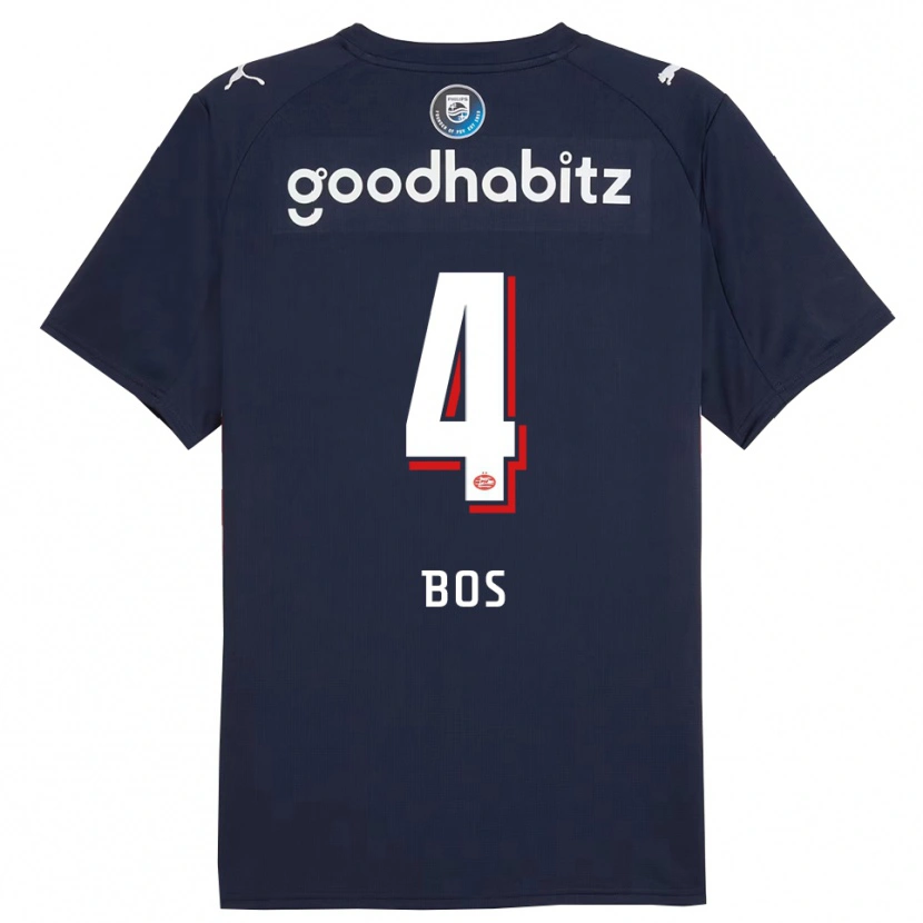 Danxen Damen Floris Bos #4 Marine Weiß Auswärtstrikot Trikot 2025/26 T-Shirt Österreich